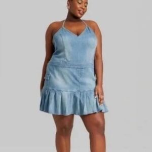 Wild Fable Denim Ruffle Mini Skirt